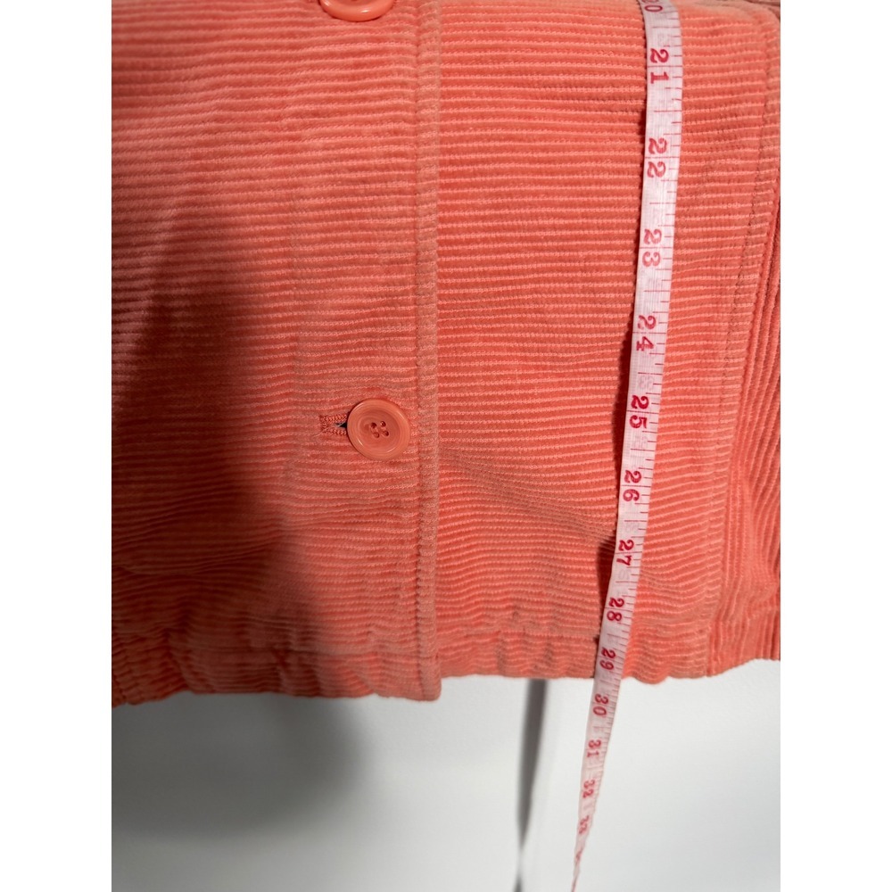 Denim & Co Coral Pink Corduroy Jacket Women's L Chore Coat Utility Farmcore - Picture 5 of 5